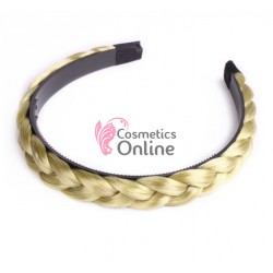 Bentita pentru par impletita spic din fibra sintetica lata BST009AA Blond Deschis